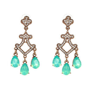 Last 1! Aqua crystal water drop dangle earrings